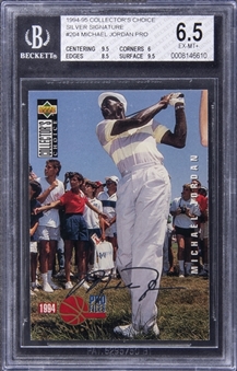 1994-95 Upper Deck Collectors Choice Silver Signature #204 Michael Jordan Card - BGS EX-MT+ 6.5